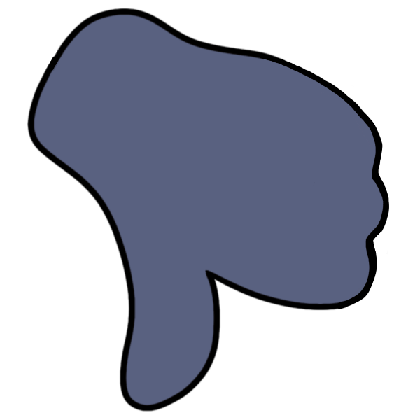 a dark blue thumbs down